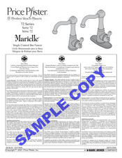 Black & Decker Price Pfister Marielle 72 Series Instructions Manual