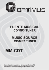 Optimus MM-CDT Installation And Operating Instructions Manual