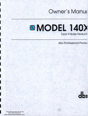 dbx 140X Owner's Manual