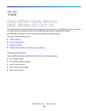 Cisco ANT-WPAN-OD-OUT-N Technical Specifications And Installation Instructions