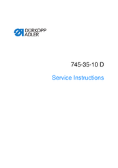 DURKOPP ADLER 745-35-10 D Service Instructions Manual