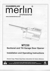 Chamberlain merlin MT23O Installation And Operating Instructions Manual