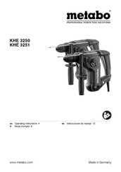Metabo KHE 3250 Operating Instructions Manual