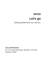ZTE MF93D Getting Started