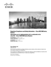 Cisco NCS 500 Series Regulatory Compliance And Safety Information Manual