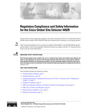 Cisco 4492R Regulatory Compliance And Safety Information Manual