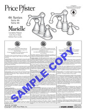 Black & Decker Price Pfister Marielle 46 Series Manual