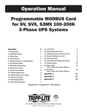 Tripp-Lite MODBUSCARDSV Operation Manual