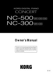 Korg Concert NC-300 Series Owner's Manual