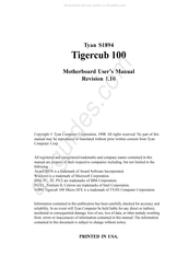 TYAN Tigercub 100 S1894 User Manual