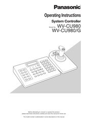 Panasonic WV-CU980/G Operating Instructions Manual