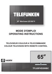 Telefunken TFL65FHD200BC Operating Instructions Manual