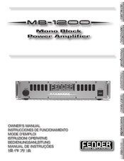 Fender MB-1200 Owner's Manual