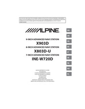 Alpine Advanced Navi Station X803D-U Quick Reference Manual