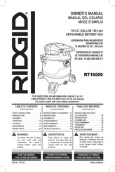 RIDGID RT16000 Owner's Manual