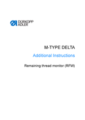 DURKOPP ADLER M-TYPE DELTA Additional Instructions