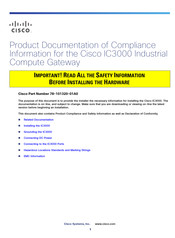Cisco IC3000 Product Documentation