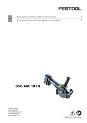 Festool DSC-AGC 18 FH Original Instructions Manual