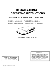 Dometic CAL61.003 Installation & Operating Instructions Manual