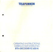 Telefunken FZ 650 N Operating Instructions Manual