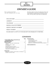 Carrier KC Series Owner's Manual