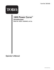 Toro 1800 Power Curve Operator's Manual