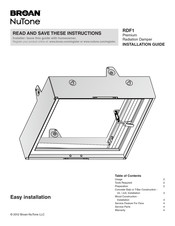 Broan NuTone RDF1 Installation Manual
