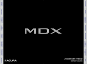 Acura MDX Sport Hybrid 2018 Owner's Manual