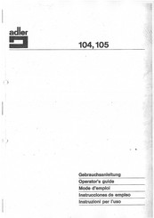 Adler 104 Operator's Manual