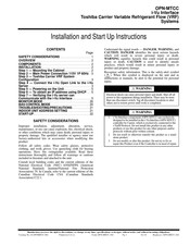 Carrier OPN-MTCC Installation And Start-Up Instructions Manual