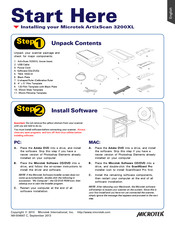 Microtek ArtixScan 3200XL Start Here Manual
