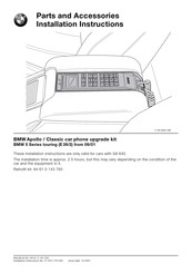 BMW Apollo Parts And Accessories Installation Instructions