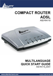 Atlantis Land Compact Router ADSL A02-RA110 Quick Start Manual