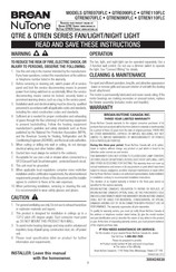 Broan NUTONE QTRE070FLC Instructions Manual