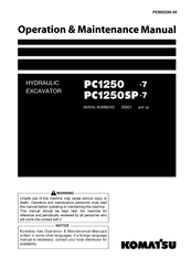 Komatsu Galeo PC1250-7 Backhoe Operation & Maintenance Manual