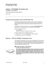 Paradyne Hotwire 8775 Installation Instructions Manual