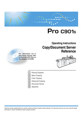 Ricoh Pro C901S Operating Instructions Manual