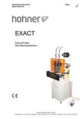 Hohner EXACT Operating Instructions/Spare Parts List