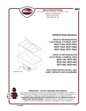 Wells RCP-143 Installation, Use, Care, And Service Manual