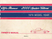 Alfa Romeo 2000 Spider Veloce 1979 Owner's Manual
