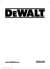 DeWalt D26430 Original Instructions Manual