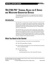 National Instruments PXI TB-2705 Installation Manual