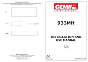 Gemini 933MH Installation And Use Manual
