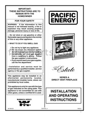 Pacific Energy Estate A Series Installation And Operating Instructions Manual