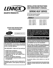 Lennox SHGL-18MP-R Installation Instructions And Homeowner's Manual