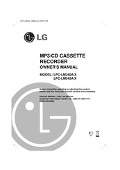 LG LPC-LM340A/X Owner's Manual