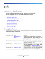Cisco CGR 1240 Mounting Instructions