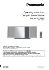 Panasonic SC-HC49DB Operating Instructions Manual