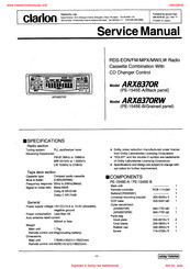 Clarion ARX8370RW Service Manual