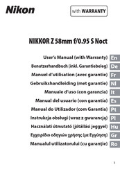 Nikon NIKKOR Z 58mm f/0.95 S Noct User Manual With Warranty